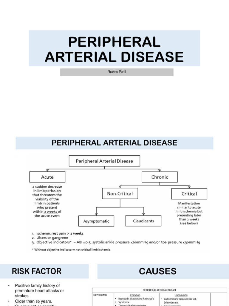 Understanding Peripheral Arterial Disease | PDF | Ischemia | Embolism