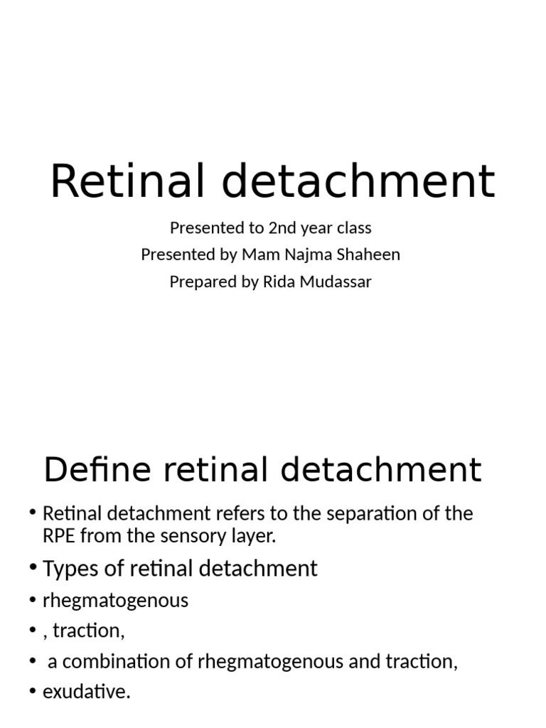 Retinal detachm-WPS Office | PDF | Retina | Human Eye