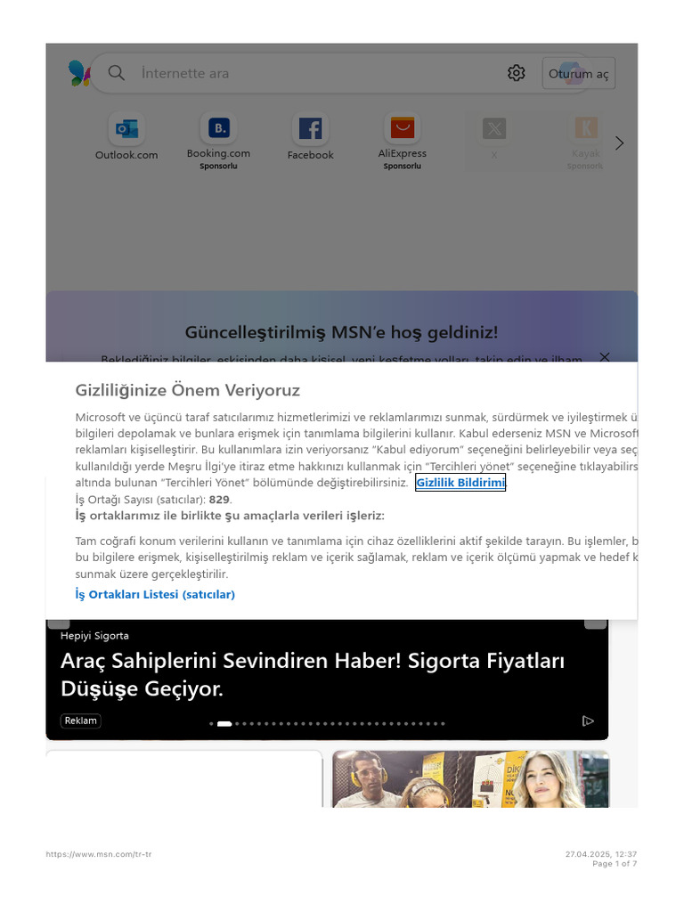 MSN Türkiye - Hava Durumu, Son Dakika Haber, Hotmail Aç, Outlook Giriş ...