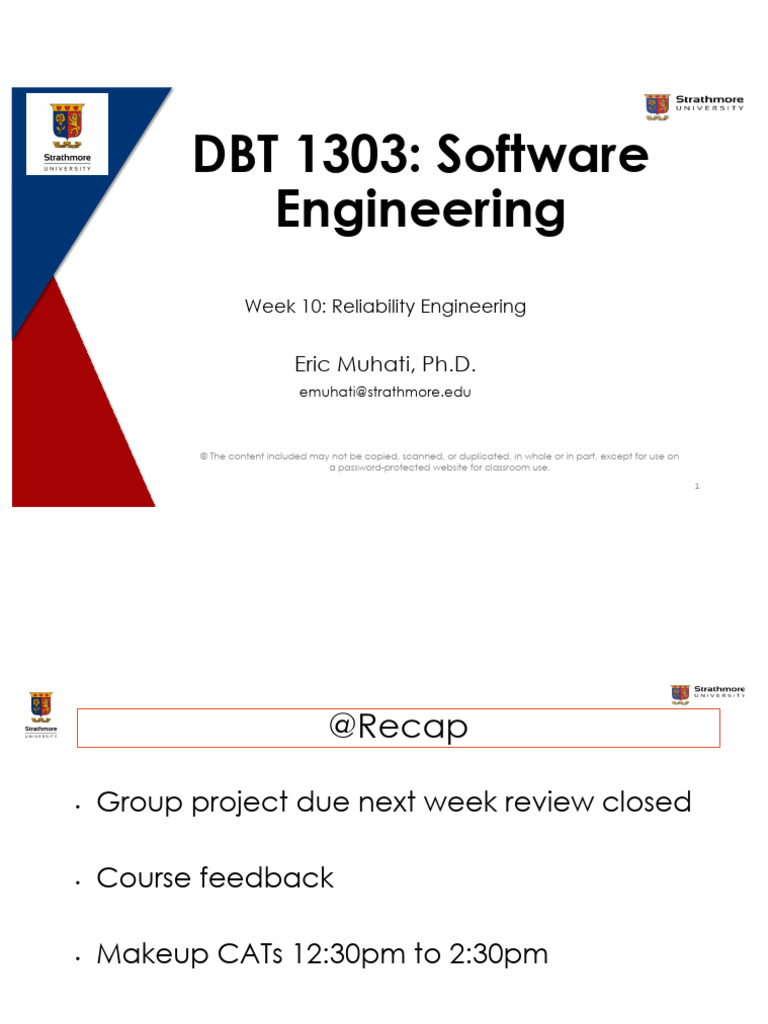 Reliability Engineering in Software Systems | PDF | Reliability ...