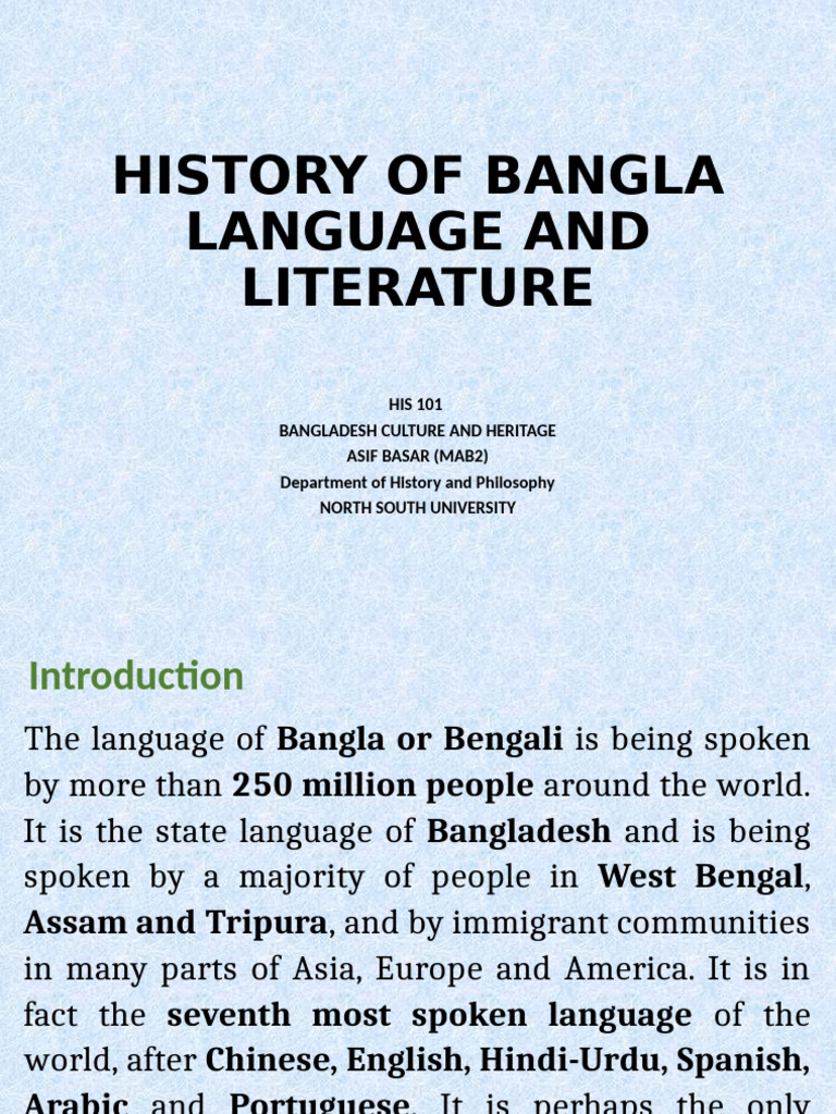 History of Bangla Language & Literature | PDF | Rabindranath Tagore