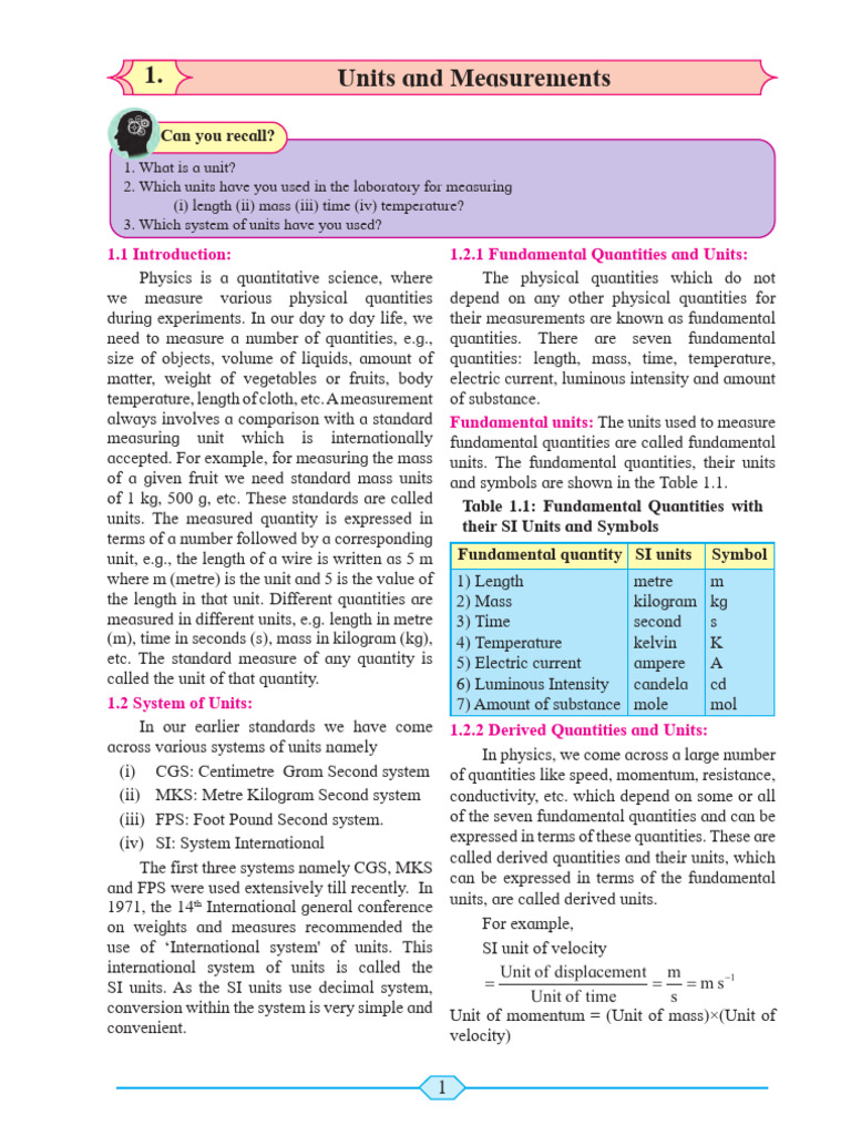 Xi Physics 10 22 | PDF | International System Of Units | Angle