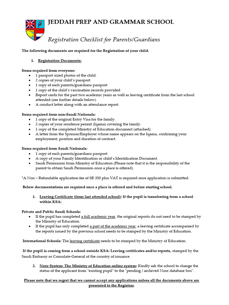Registration Checklist. | PDF | Passport | Travel Visa