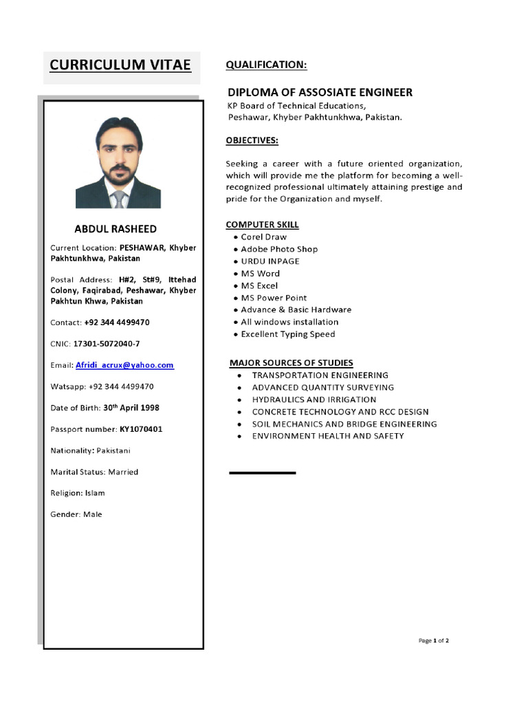 Rasheed CV Front 1 1 | PDF