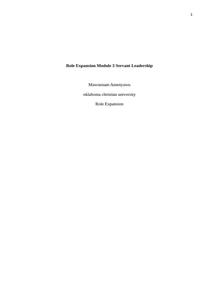 Role Expansion Module 3 Servant Leadership Paper.edited[1] | PDF ...
