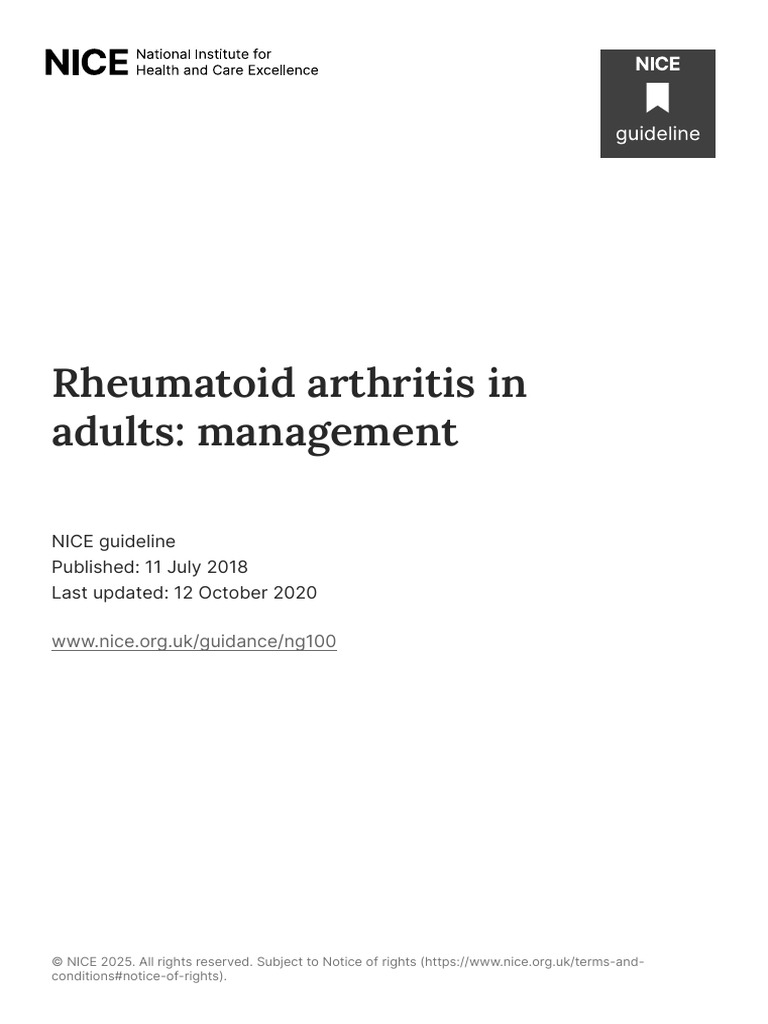 2025 NICE Guidelines for Rheumatoid Arthritis | PDF | Rheumatoid ...
