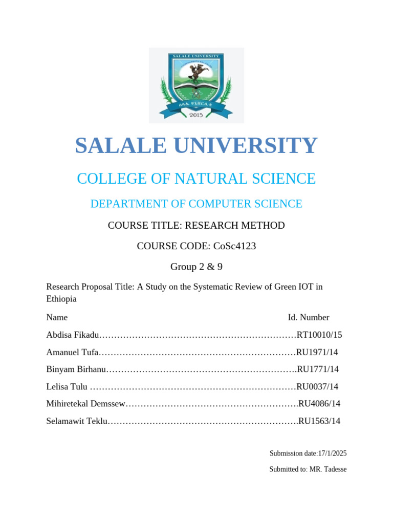 Systematic Review of Green IoT in Ethiopia | PDF | Internet Of Things ...
