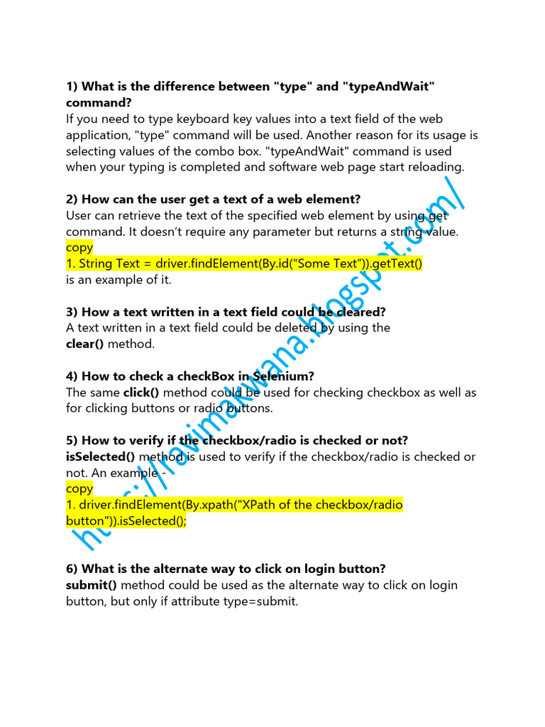 Selenium Interview QA-RM01 | PDF | Selenium (Software) | Software