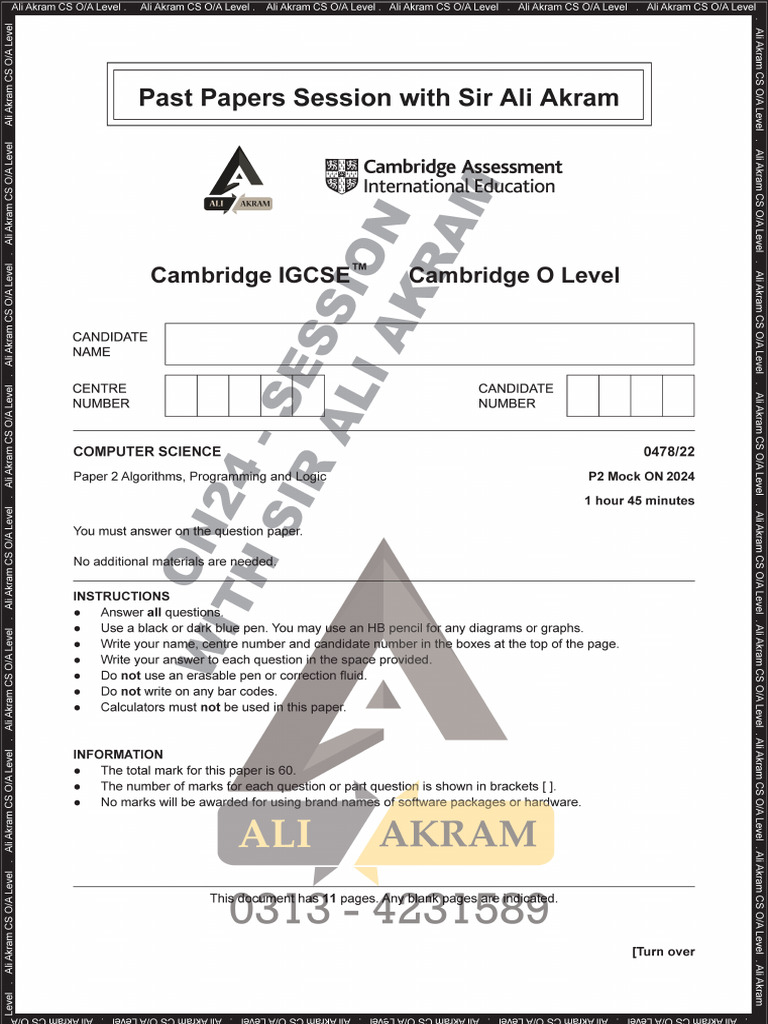 Sir Ali Akram Mock P2 - 2N | PDF