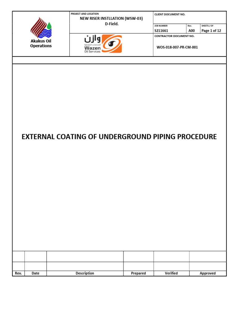 Wrapping Procedure PDF | PDF | Coating | Specification (Technical Standard)