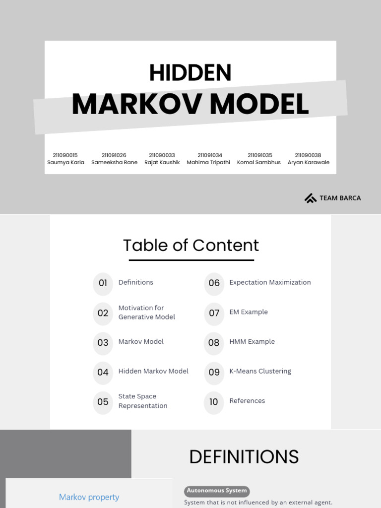 Markov Models and Hidden Markov Models | PDF | Markov Chain | Machine ...