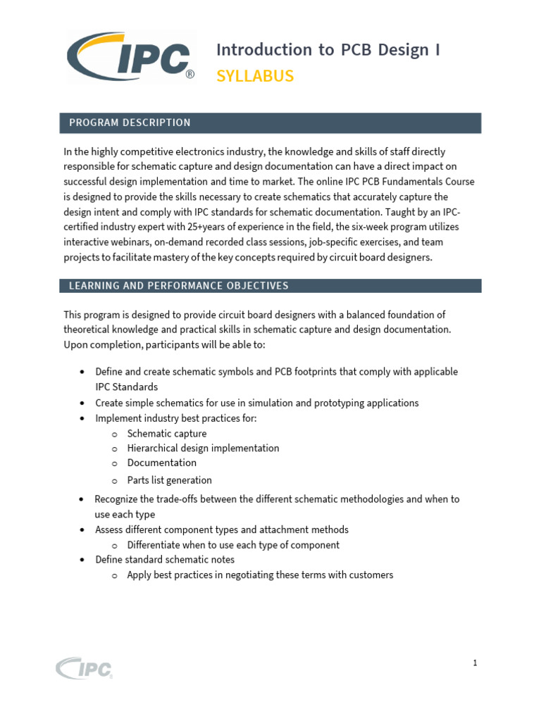 IPC Standards in PCB Design Course | PDF | Printed Circuit Board ...
