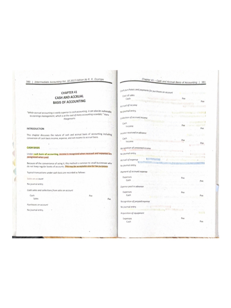 Cash and Accrual Basis | PDF