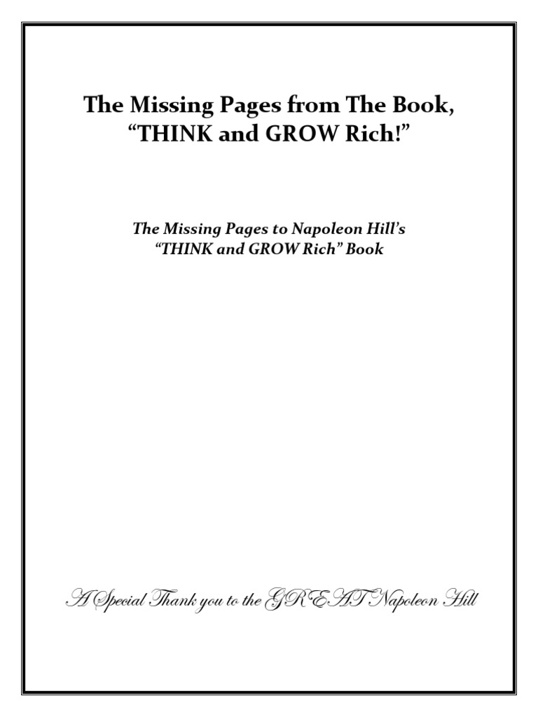 Missing Pages of Think and Grow Rich | PDF | Subscription Business ...