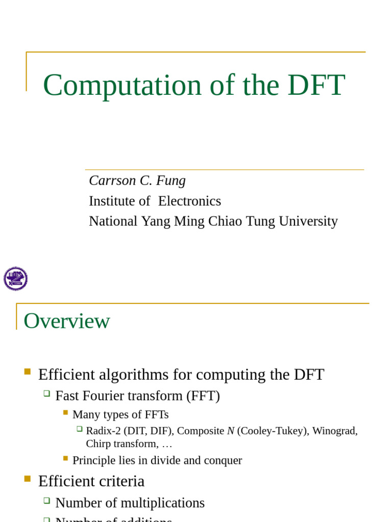 Lec08computationofdft 230606124625 691907bf | PDF | Fast Fourier ...