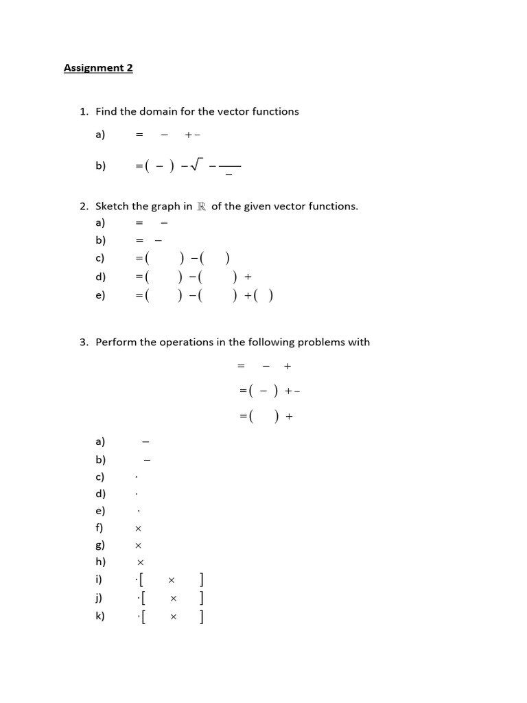 Vector Functions and Operations Assignment | PDF