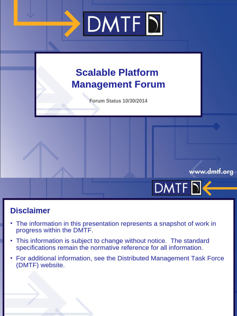 DMTF Scalable Platforms Management Forum | PDF | Scalability | Web Service