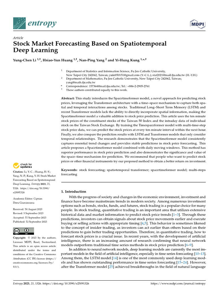 Spatiotemporal Deep Learning for Stock Forecasting | PDF | Applied ...