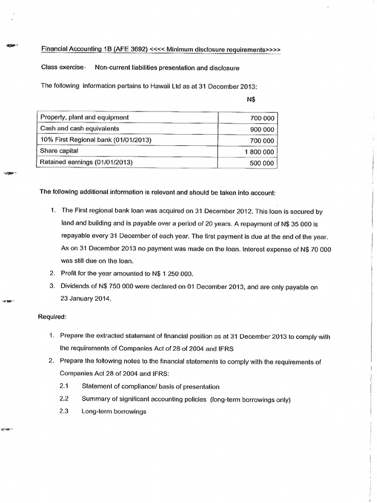 Minimum Disclosure Unit 1 | PDF