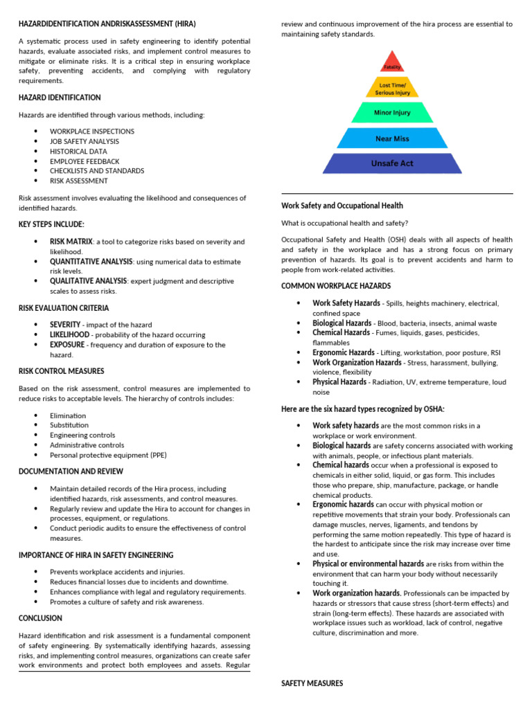 Hazardidentification Andriskassessment | PDF | Occupational Safety And ...
