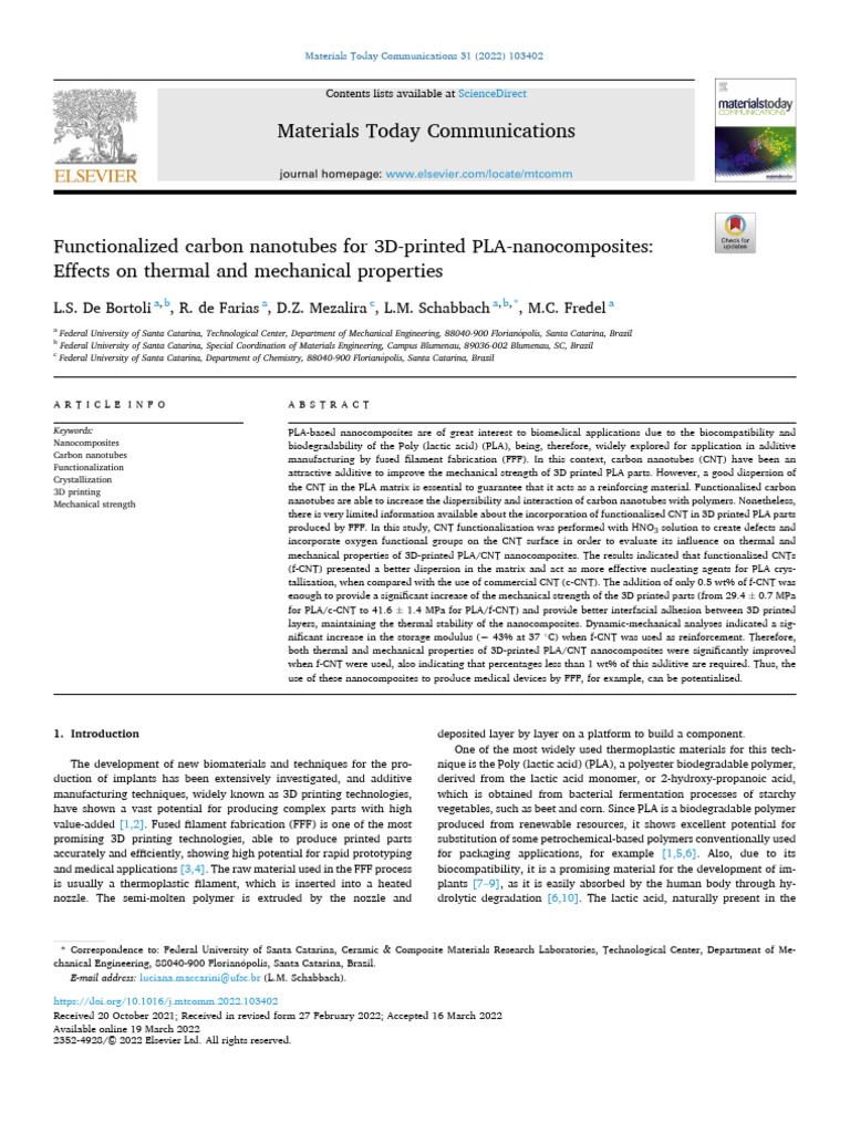 1 s2.0 S2352492822002720 Main | PDF | Carbon Nanotube | Nanocomposite