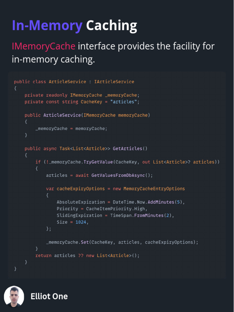 In-Memory and Distributed Caching in .NET | PDF