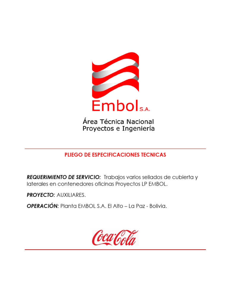 Sellado de Cubiertas en Contenedores EMBOL | PDF