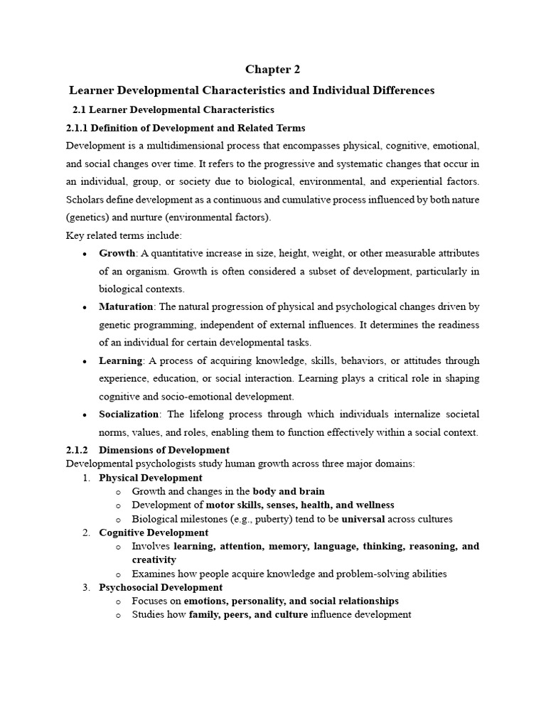 Understanding Learner Developmental Traits | PDF | Cognitive ...