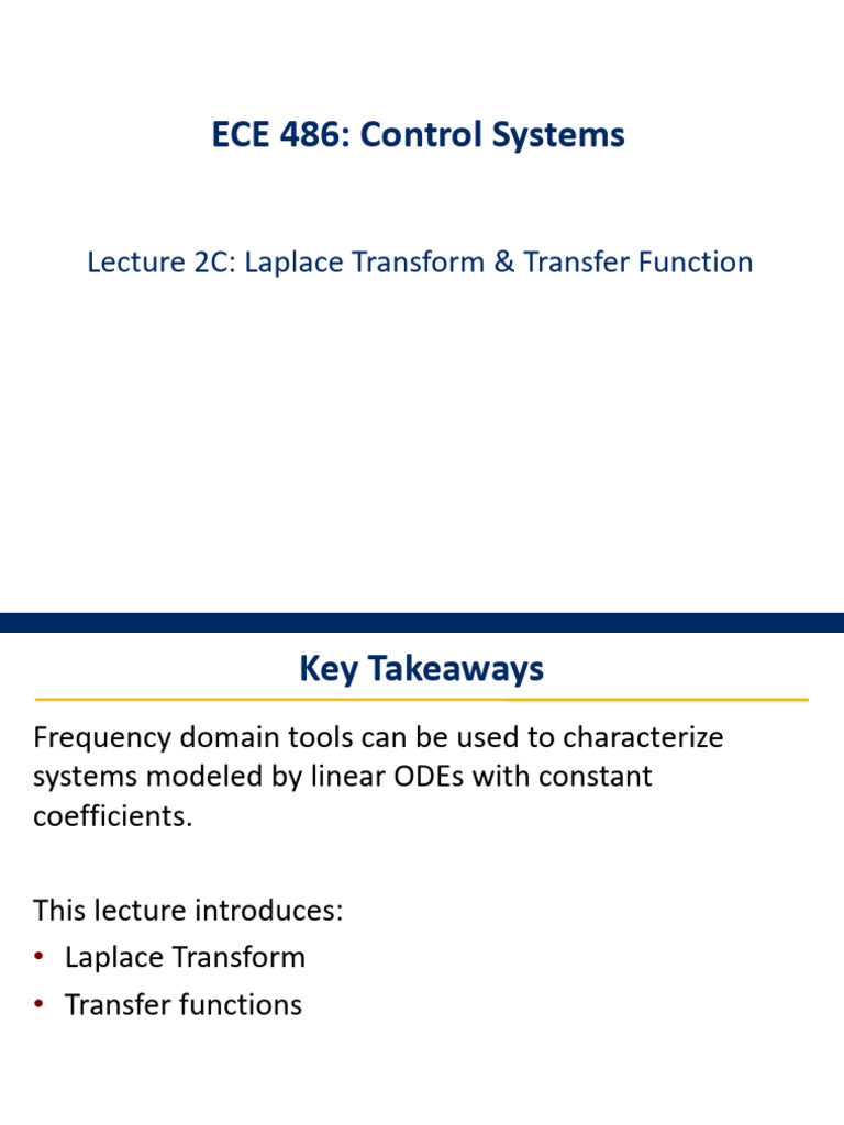 Laplace Transform & Transfer Function Basics | PDF | Laplace Transform ...