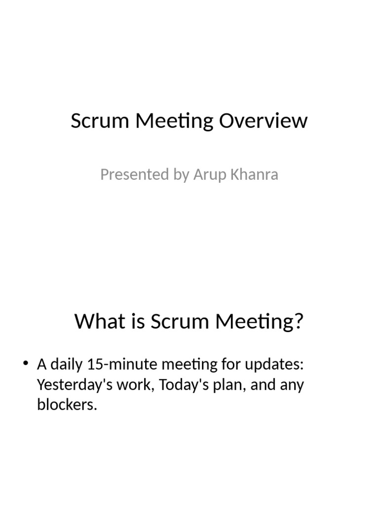 Scrum Meeting Overview | PDF