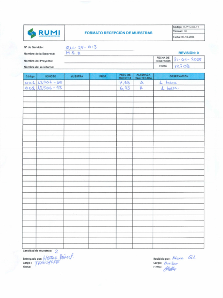 Recepción RLC 25 013 | PDF