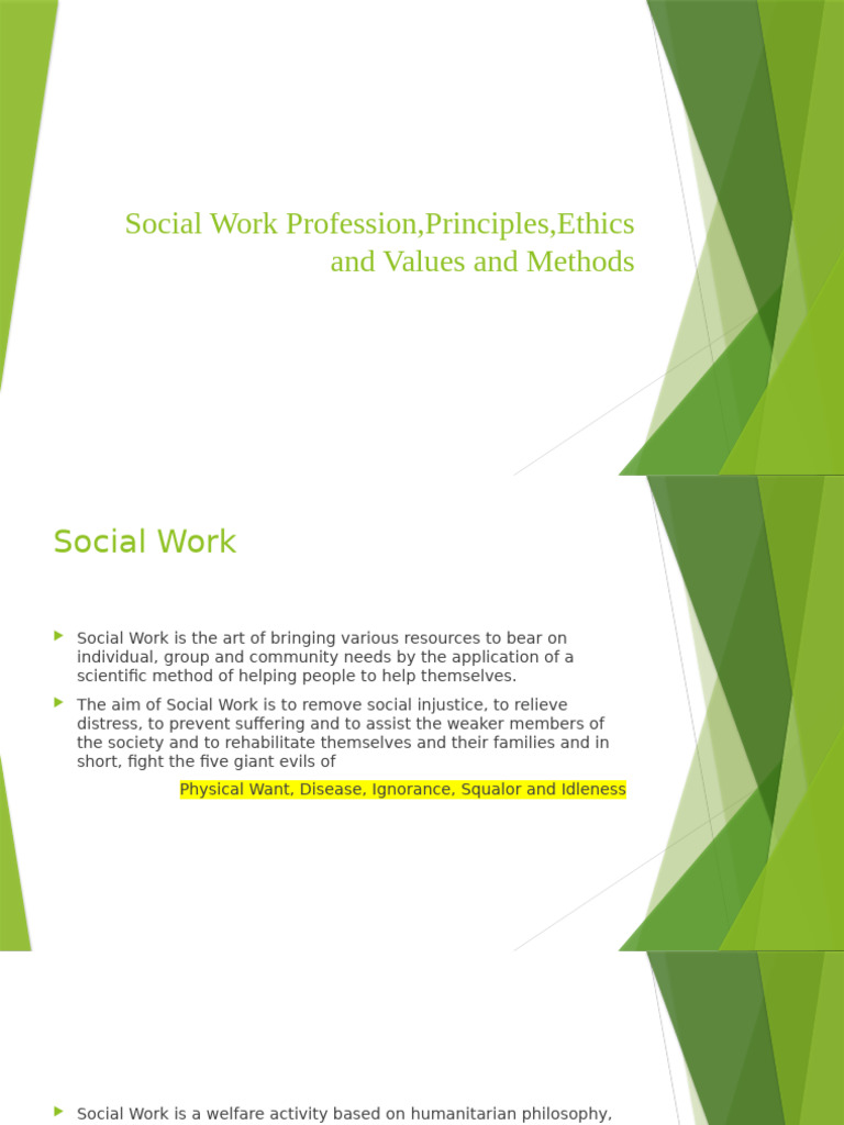 Goals of the Social Work Profession | PDF | Social Work | Experience