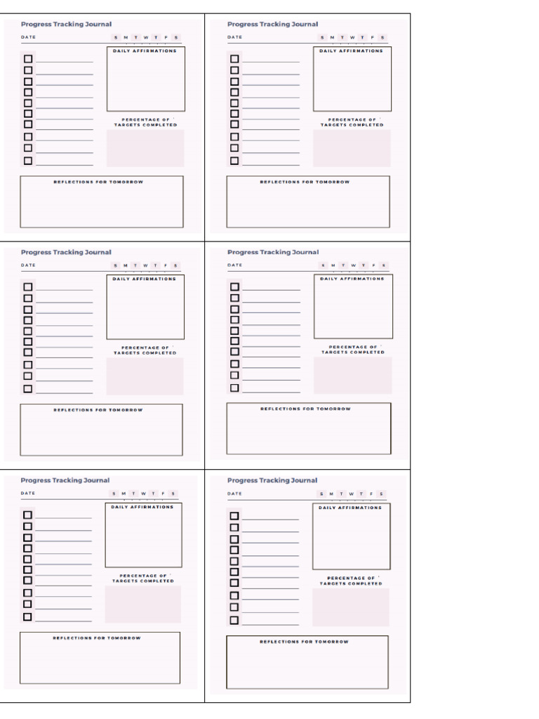 Progress Tracking Journal | PDF