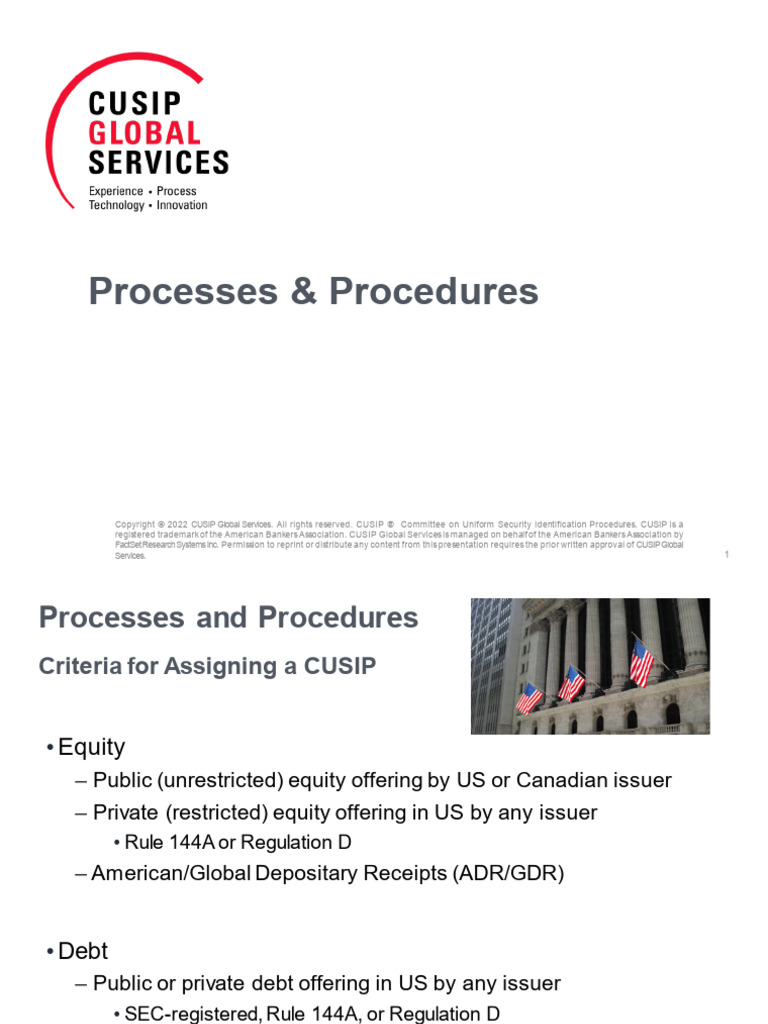 CUSIP Assignment Processes Explained | PDF | Cusip | Securities (Finance)