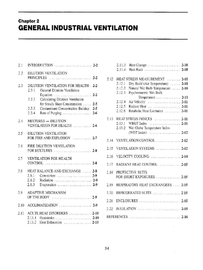 Chapter 2 - General Industrial Ventilation | PDF
