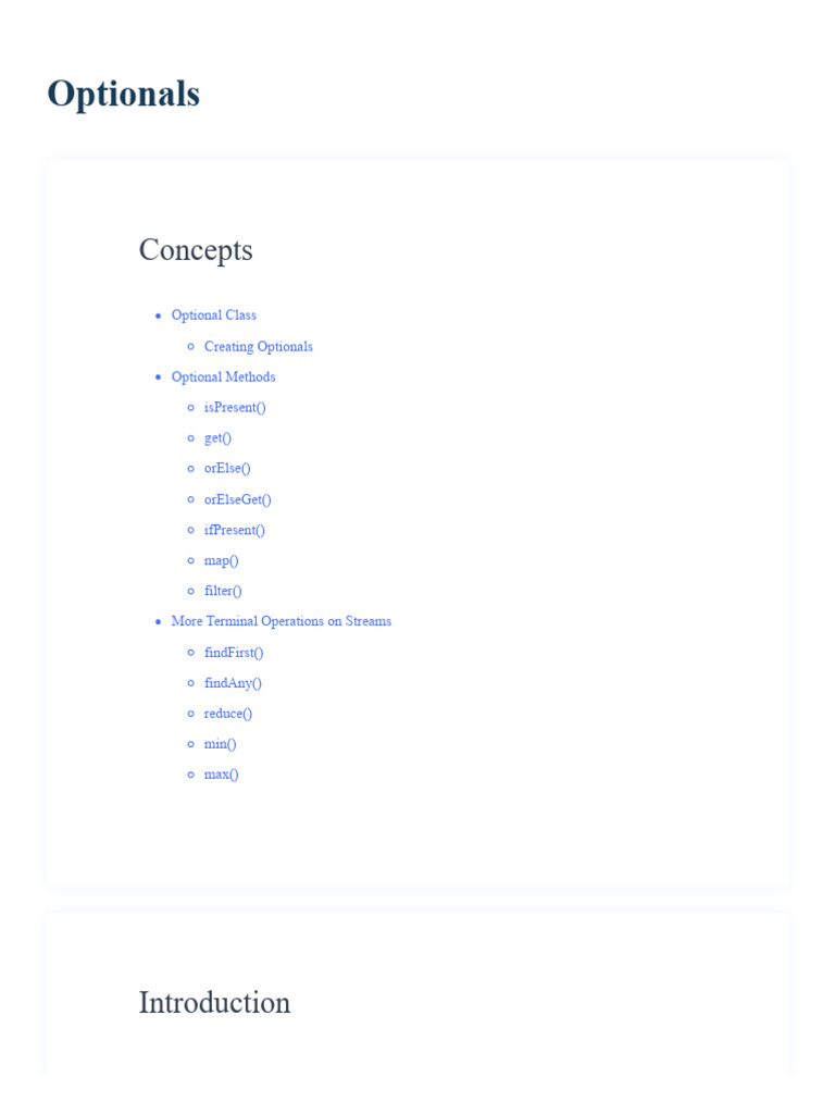 Java Optional Class and Methods Guide | PDF | Method (Computer ...