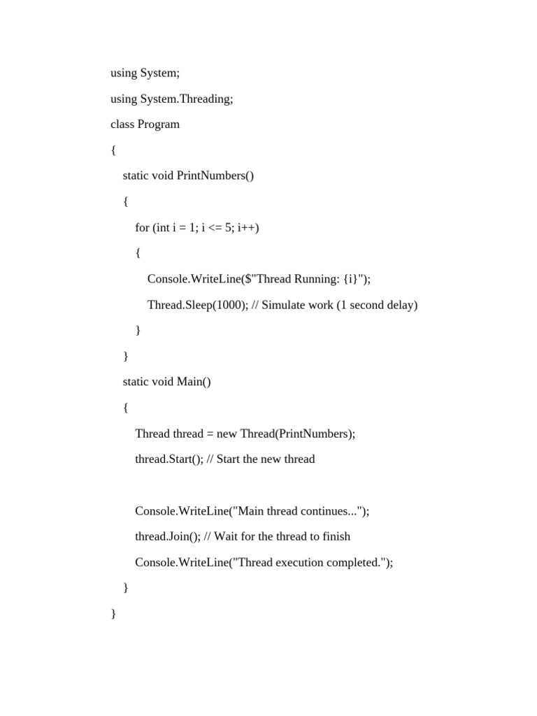 Mutltithreading in C# | PDF