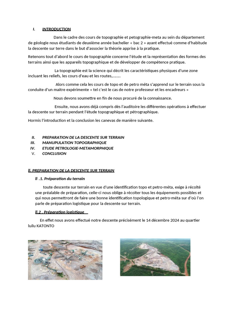 Étude de Topographie et Pétrographie | PDF | Sciences de la terre ...