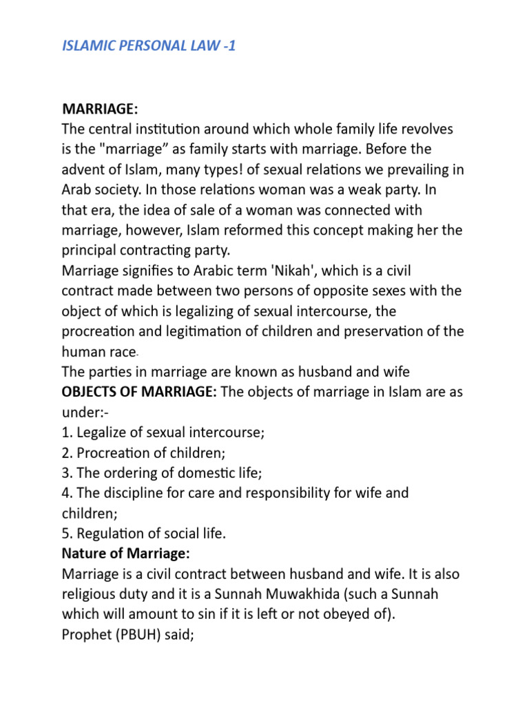 Understanding Marriage in Islam | PDF | Marriage | Husband