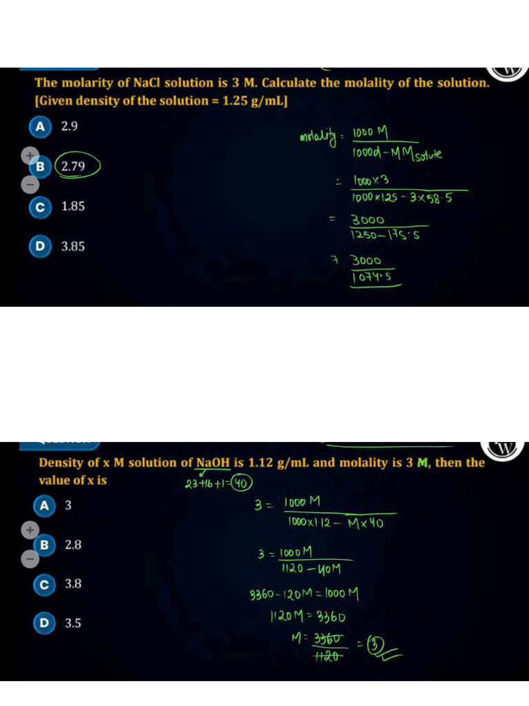 Chemistry (Physical) - Solutions (Q&A) | PDF