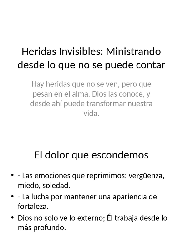 Sanando Heridas Invisibles con Dios | PDF