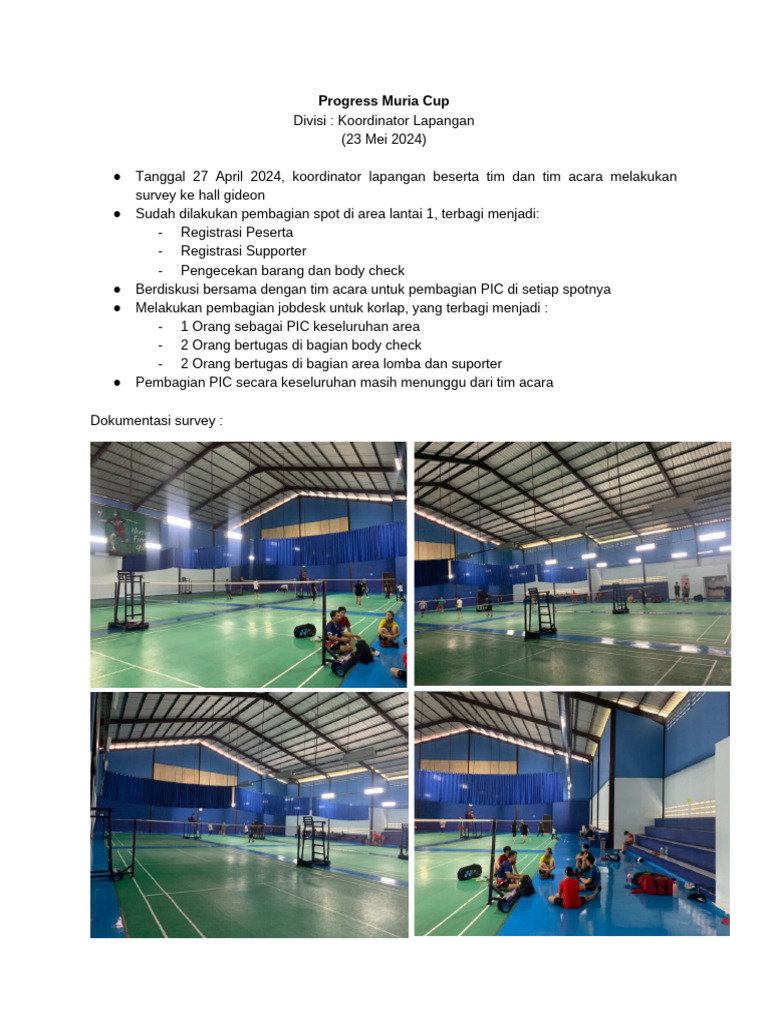Rencana Koordinasi Muria Cup 2024 | PDF