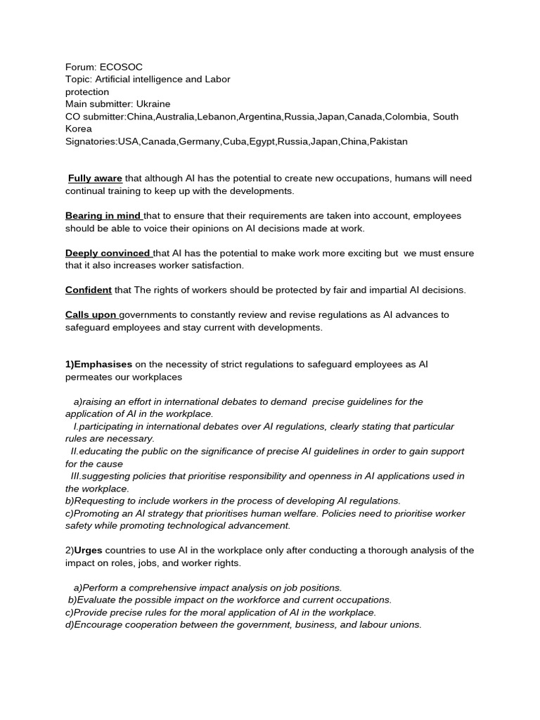 AI Impact on Labor Rights and Protections | PDF | Artificial ...