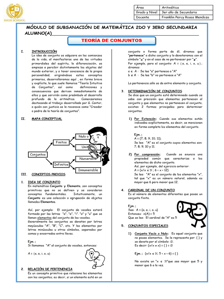 Teoría de Conjuntos para Secundaria | PDF | Conjunto (Matemáticas ...