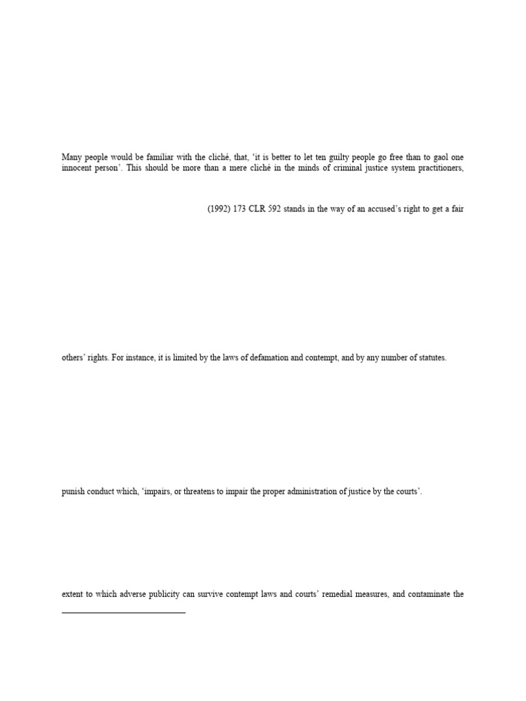 ARDILL - Right To A Fair Trial - Aus | PDF | Trials | Contempt Of Court