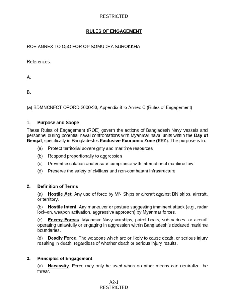 Bangladesh Navy Rules of Engagement | PDF | Ships | Navies
