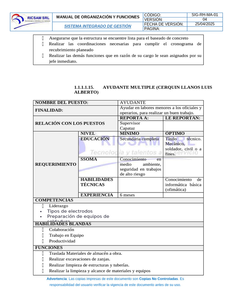 Manual de Funciones del Ayudante Multifuncional | PDF | Soldadura ...