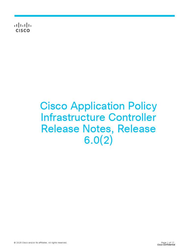 Cisco APIC Release Notes 6.0(2) | PDF | Command Line Interface ...