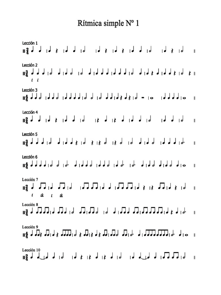 Metodo Lectura Ritmica 03 | PDF | Escala (música) | Escalas musicales
