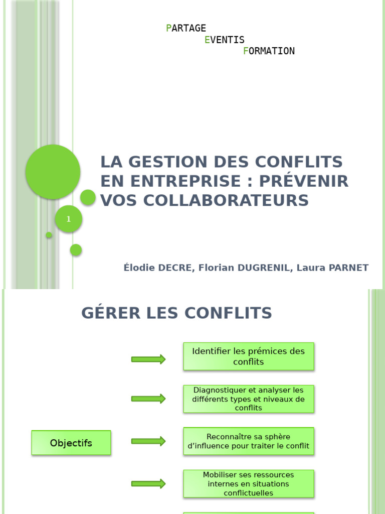 Gestion des Conflits en Entreprise | PDF